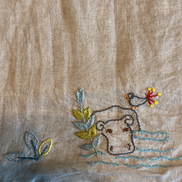 Coyuchi Embroider Linen Receiving Blanket - Picture 2 of 4